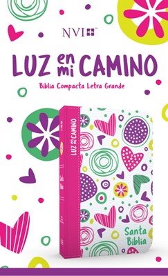 Biblia Luz En Mi Camino, Corazones Multicolor, Simil Piel - Nvi