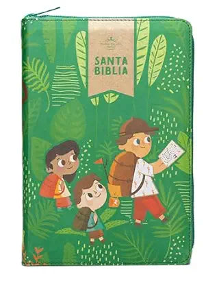 Biblia Para Niños Interactiva Edicion Limitada, Tamaño Manual Con Cierre, Color Verde, RVR 1960