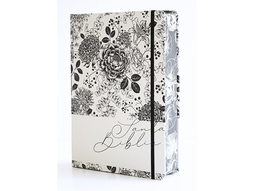 Biblia, Biblia De Apuntes, Tapa Dura, Blanco y Negro Con Flores, RVR1960