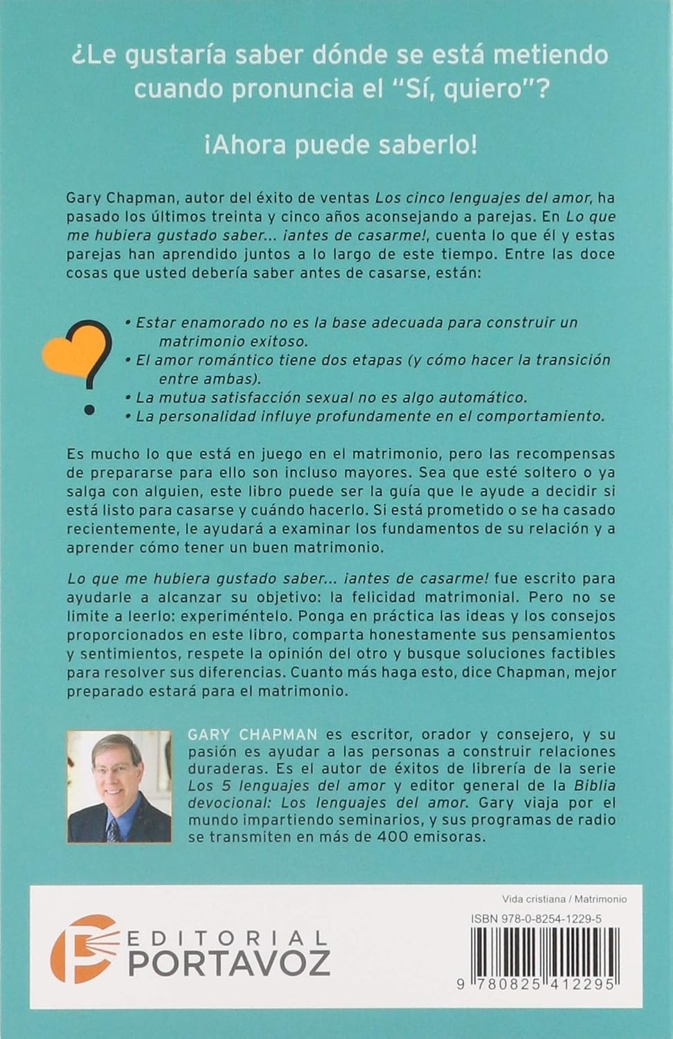 Libro, Lo que me hubiera gustado saber antes de casarme - Gary Chapman