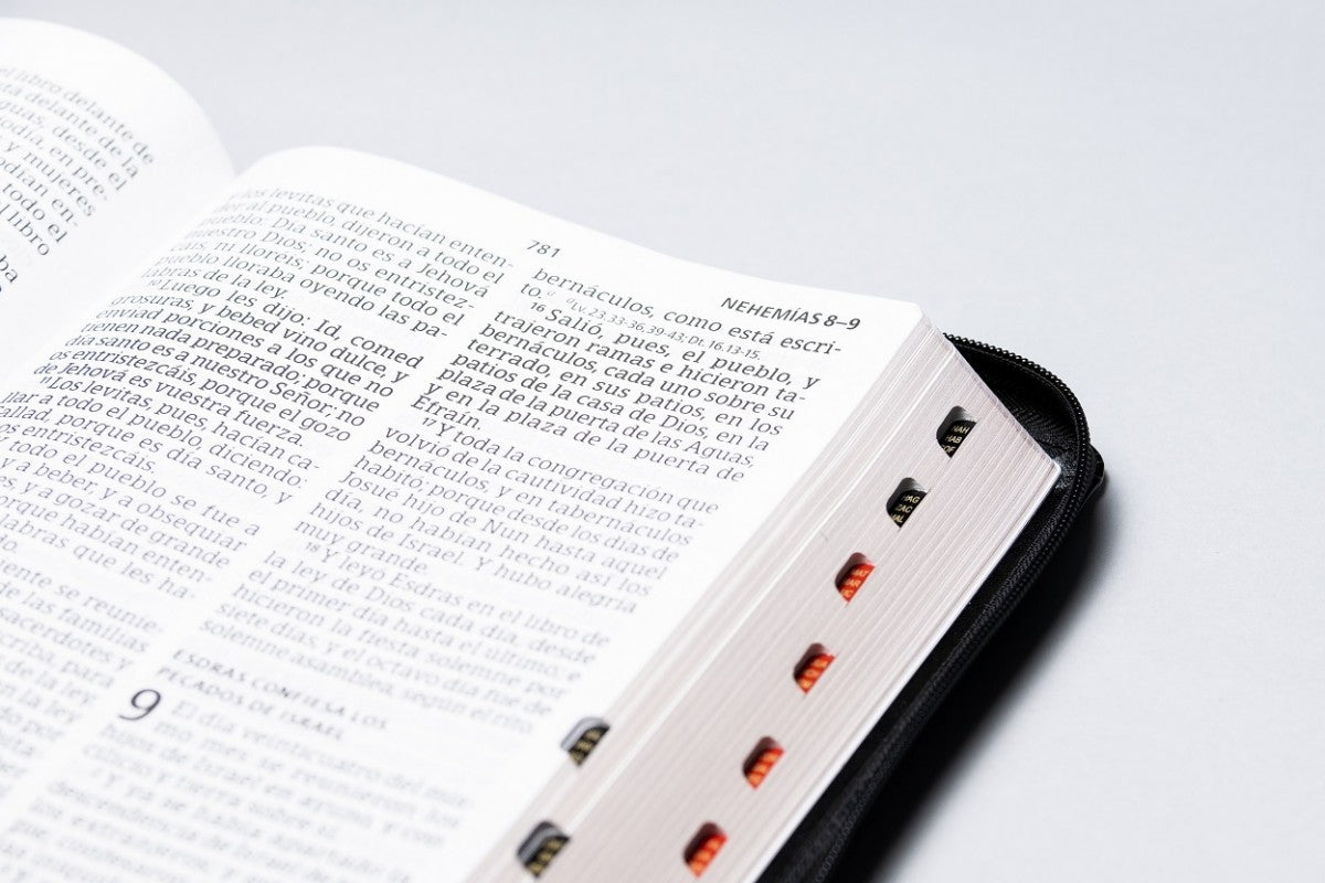 Biblia Letra Súper Gigante Con Cierre, Imitación Piel Negro Con Índice - RVR1960