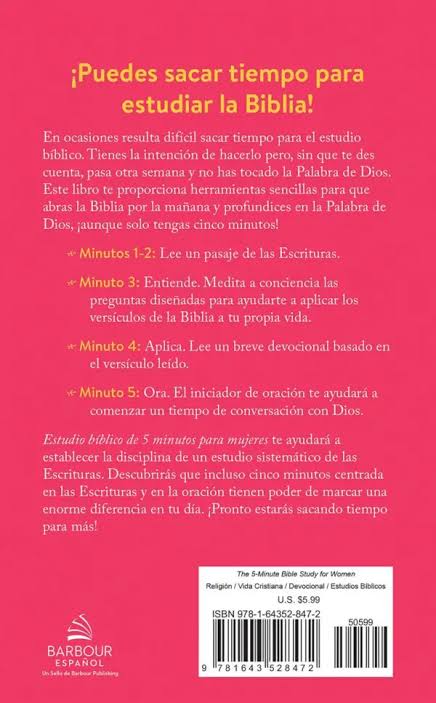 Libro Estudio Bíblico De 5 Minutos Para Mujeres - Emily Biggers