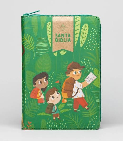 Biblia Interactiva Para Niños Letra Grande, Verde, RVR1960