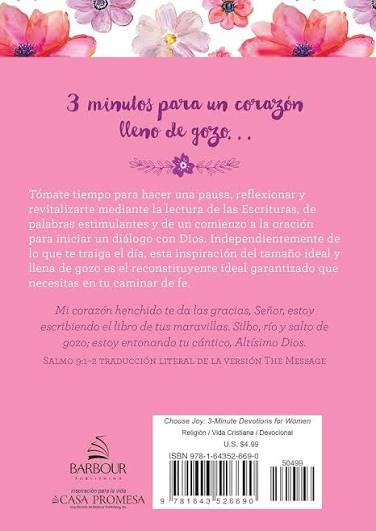 Libro Escoge El Gozo, Devocionales De 3 Minutos Para Mujeres