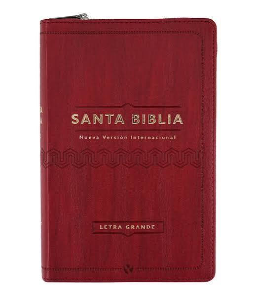 Santa Biblia Con Cierre, Letra Grande, Vino, Nvi