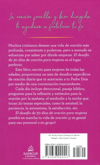 Libro El Desafío De 30 Días De Oración Para Mujeres -  Nicole O'Del