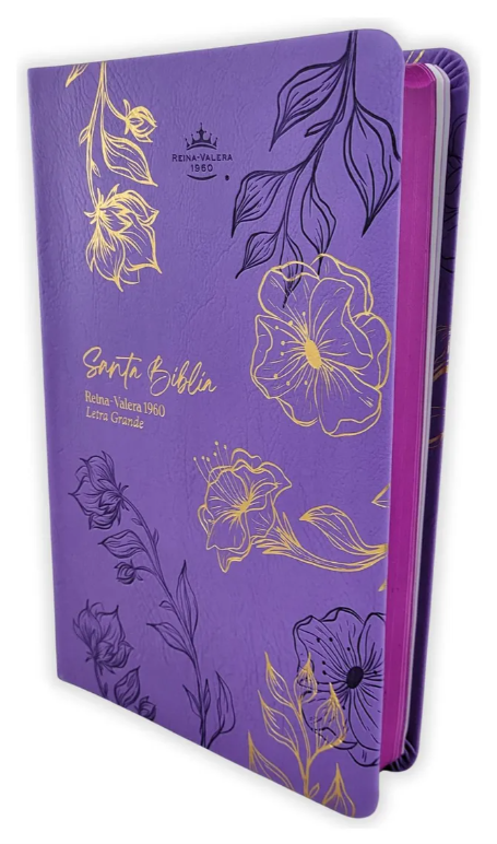 Biblia Obsequios Y Premios Rvr60C Morado Con Flores