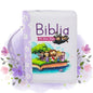Biblia RVR60 025cz Mi Gran Viaje Lila/Blanco Con asa