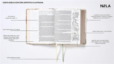 Biblia Edición Artística Ilustrada Crema, NBLA