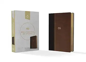 Biblia temática de estudio, marrón oscuro/marrón piel fabricada, RVR1960