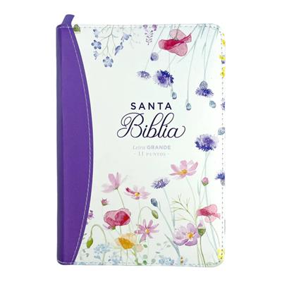 Biblia Reina Valera 1960 Tamaño Portátil Letra Grande 11 Puntos Imitación Piel Lila Oscuro