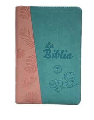 Biblia, Bicolor, Verde Menta Rosa, Canto Plateado, Tla