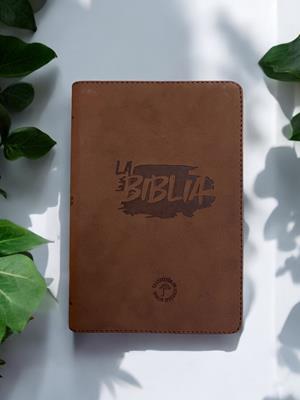 Biblia, Color Cafe, Canto Plateado, Simil Piel, Letra Grande, Tla