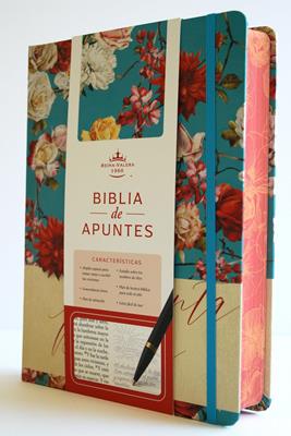 Biblia, Biblia De Apuntes, Tapa Dura, Azul Celeste Con Flores, RVR1960