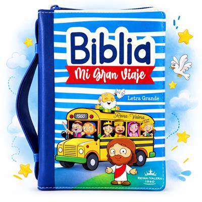 Biblia RVR60 045cz Mi Gran Viaje Azul/Autobús con asa