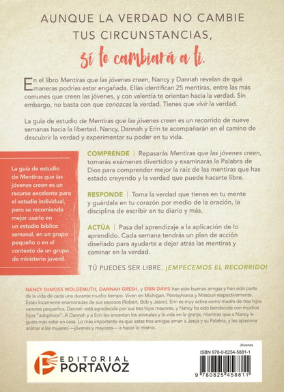 Libro Mentiras Que Las Jóvenes Creen (Guía De Estudio) - Nancy Demoss &  Dannah Gresh
