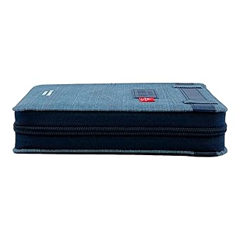 Biblia, Tamaño Portátil, Cubierta Tela Jean con Cinturón Piel Azul, RV1960
