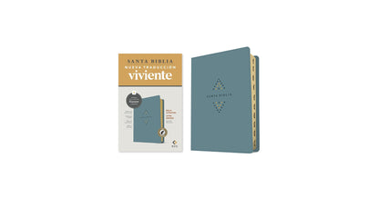 Biblia ultrafina, letra grande con Filament (SentiPiel, Azul sereno, Índice, Letra Roja), NTV