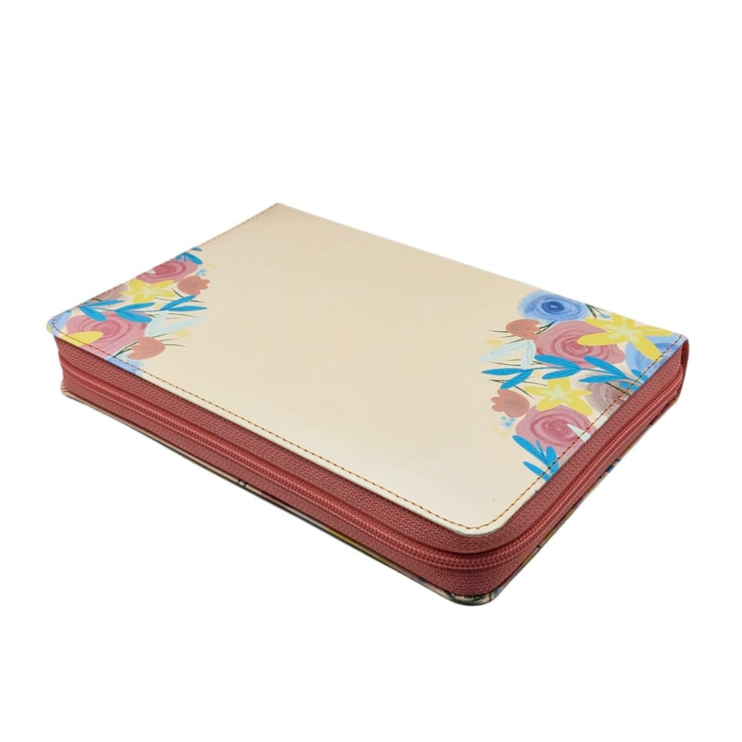 Biblia Manual L.G, Beige Flores, Cierre Indice, RVR60