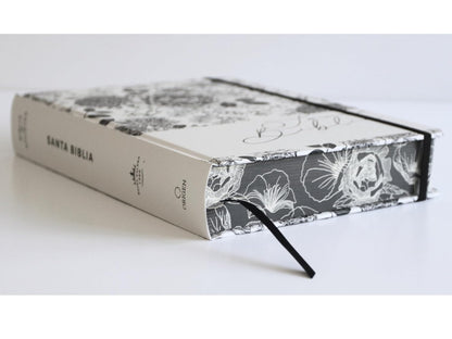 Biblia, Biblia De Apuntes, Tapa Dura, Blanco y Negro Con Flores, RVR1960