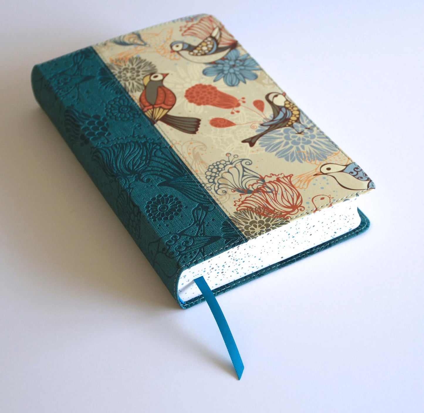 Biblia Letra Gigante, Símil Azul con Pájaros(Edición cantos pintados), RVR1960