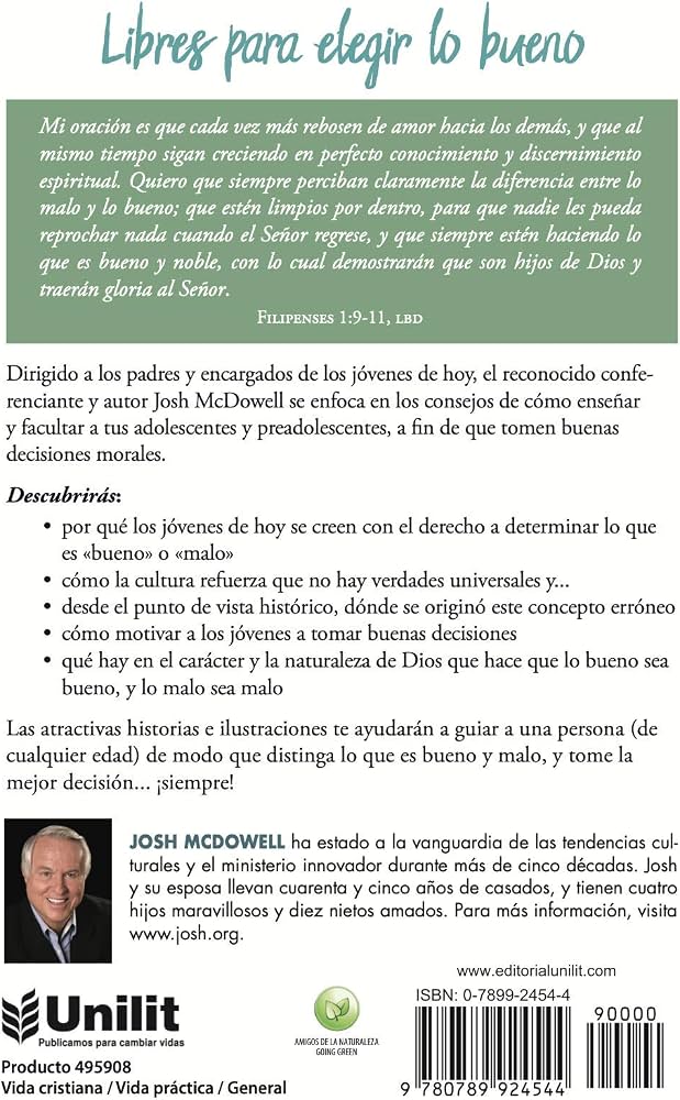 Libres Para Elegir Lo Bueno- Josh Mcdowell