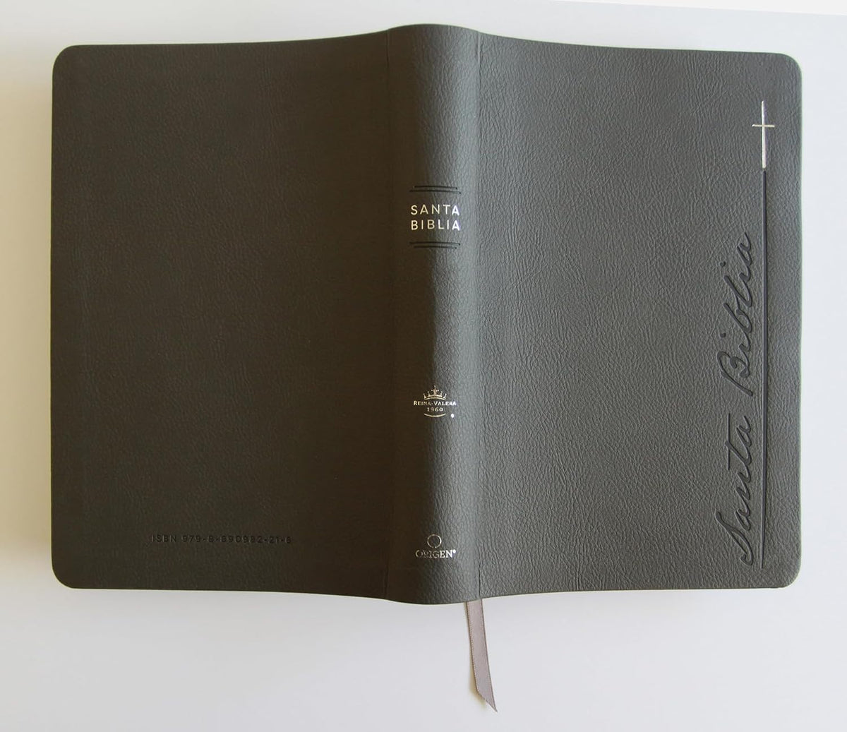 Biblia, Biblia Letra Grande, Simil Piel, Color Gris, Cantos Pintados, RVR1960