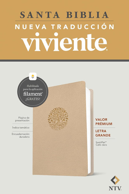 Biblia NTV Beige Letra Grande, Valor Premium Filament