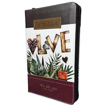 Biblia Letra Grande, Con Índice Y Cierre, Floral Marrón, Rvr1960