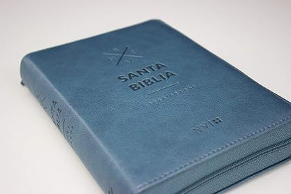 Biblia Letra Grande, Azul Con Cierre Tamaño Mediano - Nvi
