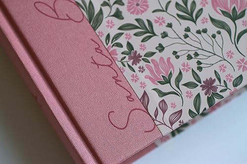Biblia de Apuntes, (Piel Imitación), Tapa dura, Rosada con Flores, RVR1960