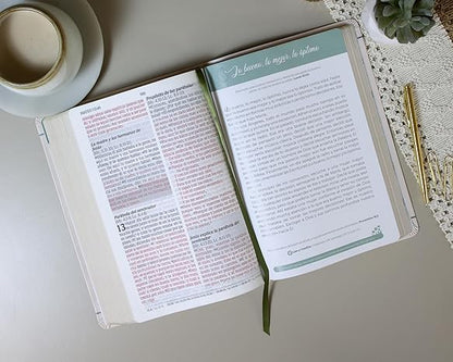 Biblia, Promesa Virtuosa, Letra gigante, Piel especial, Color Crema, RV60