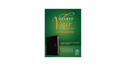 Biblia De Estudio Del Diario Vivir, Letra Grande, SentiPiel, Negro/Ónice, Índice, Letra RojaNegra, Ntv