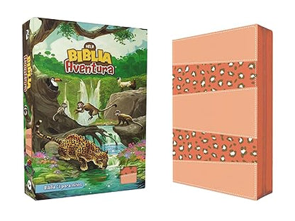 Biblia Aventura, Interior a Color, Leathersoft, Coral, con Cierre, Comfort Print, NBLA