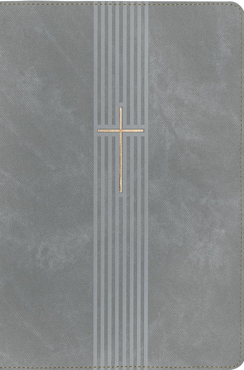 Biblia de referencia en la columna central, letra grande de zíper con Filament (SentiPiel, Gris, Letra Roja), NTV