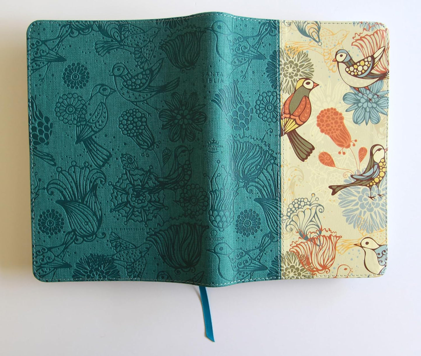 Biblia Letra Gigante, Símil Azul con Pájaros(Edición cantos pintados), RVR1960