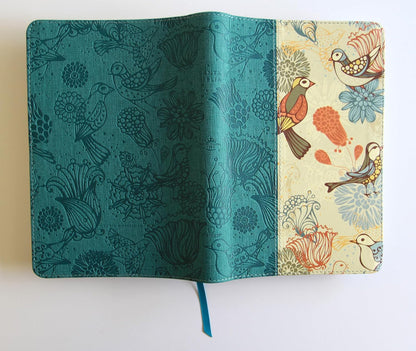 Biblia Letra Gigante, Símil Azul con Pájaros(Edición cantos pintados), RVR1960