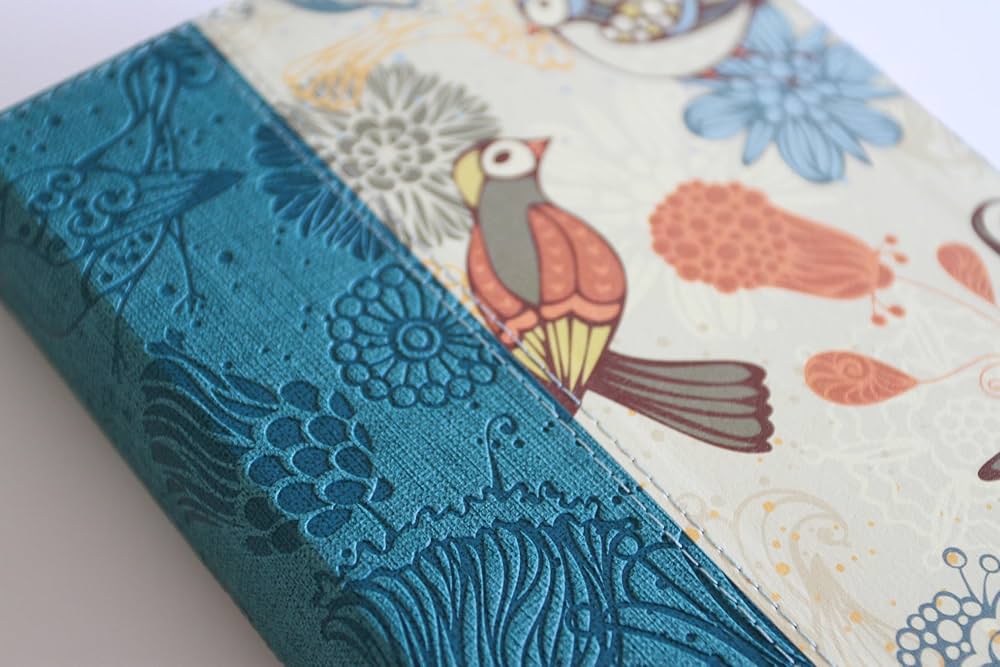 Biblia Letra Gigante, Símil Azul con Pájaros(Edición cantos pintados), RVR1960