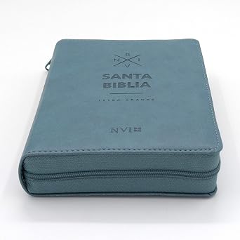 Biblia Letra Grande, Azul Con Cierre Tamaño Mediano - Nvi