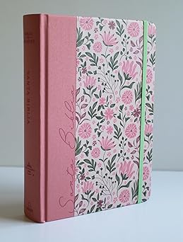 Biblia de Apuntes, (Piel Imitación), Tapa dura, Rosada con Flores, RVR1960