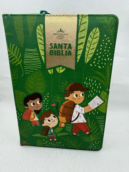 Biblia Interactiva Para Niños Letra Grande, Verde, RVR1960