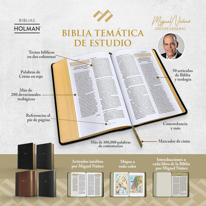 Biblia temática de estudio, Negro Símil Piel, RVR1960