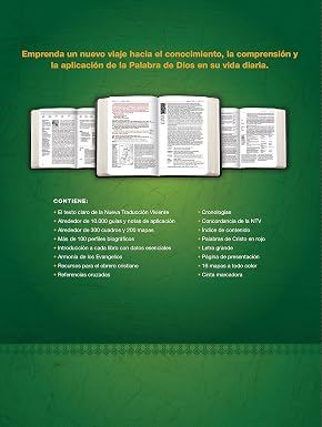 Biblia De Estudio Del Diario Vivir Ntv, Letra Grande (Sentipiel, Negro/Ónice