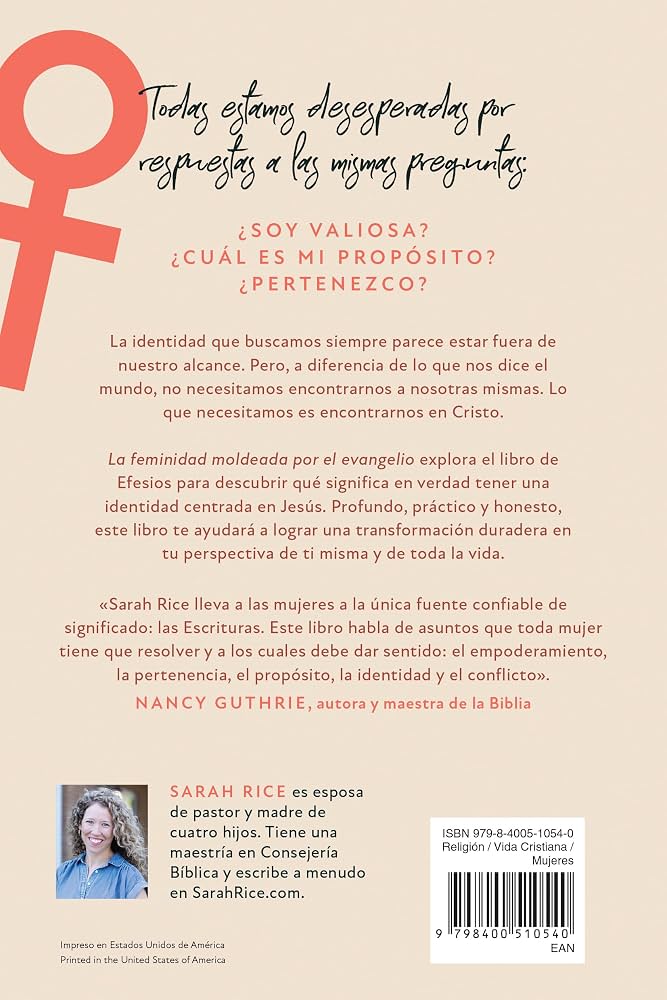 Libro Feminidad Moldeada Por El Evangelio -  Sarah Rice