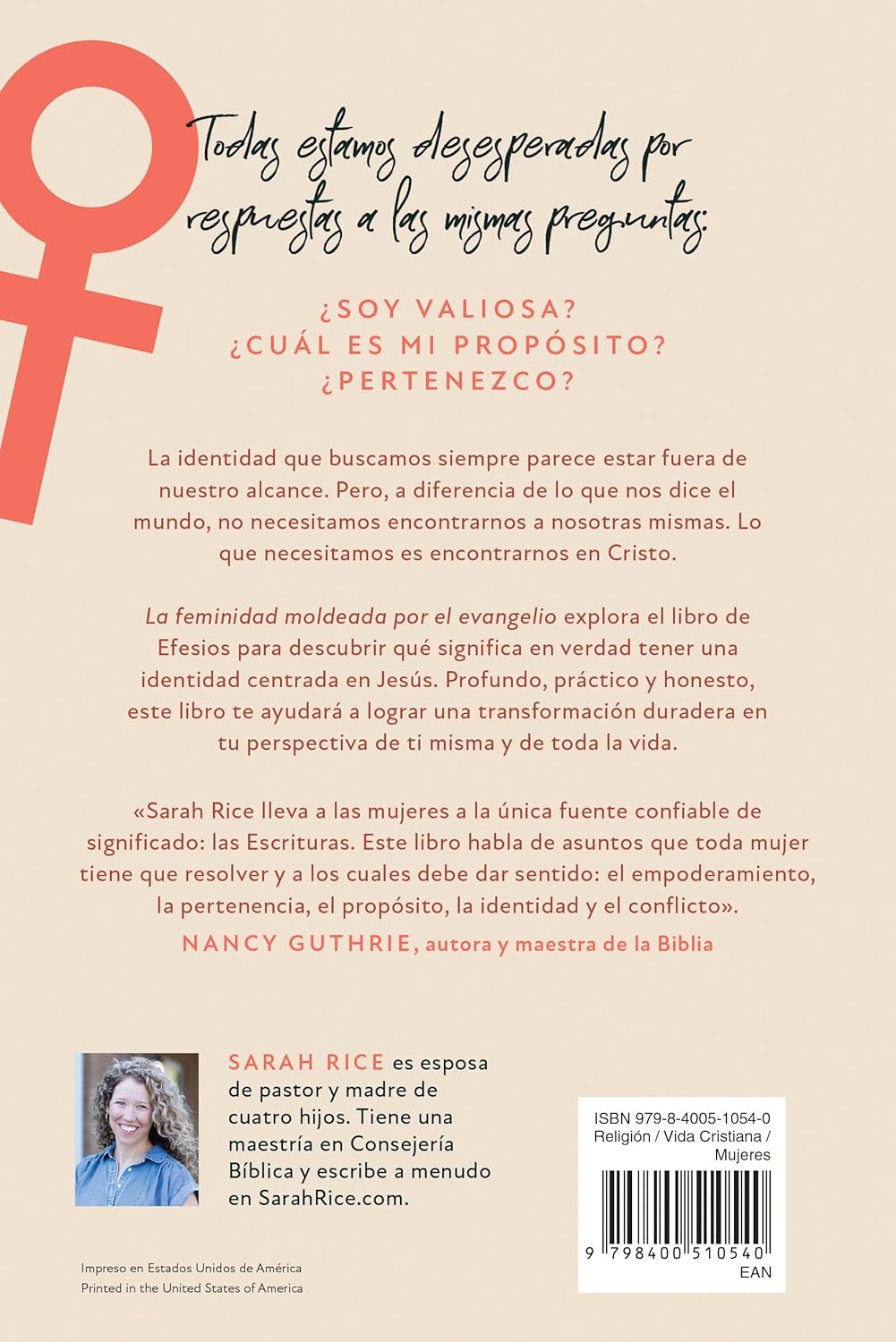 Libro Feminidad Moldeada Por El Evangelio -  Sarah Rice