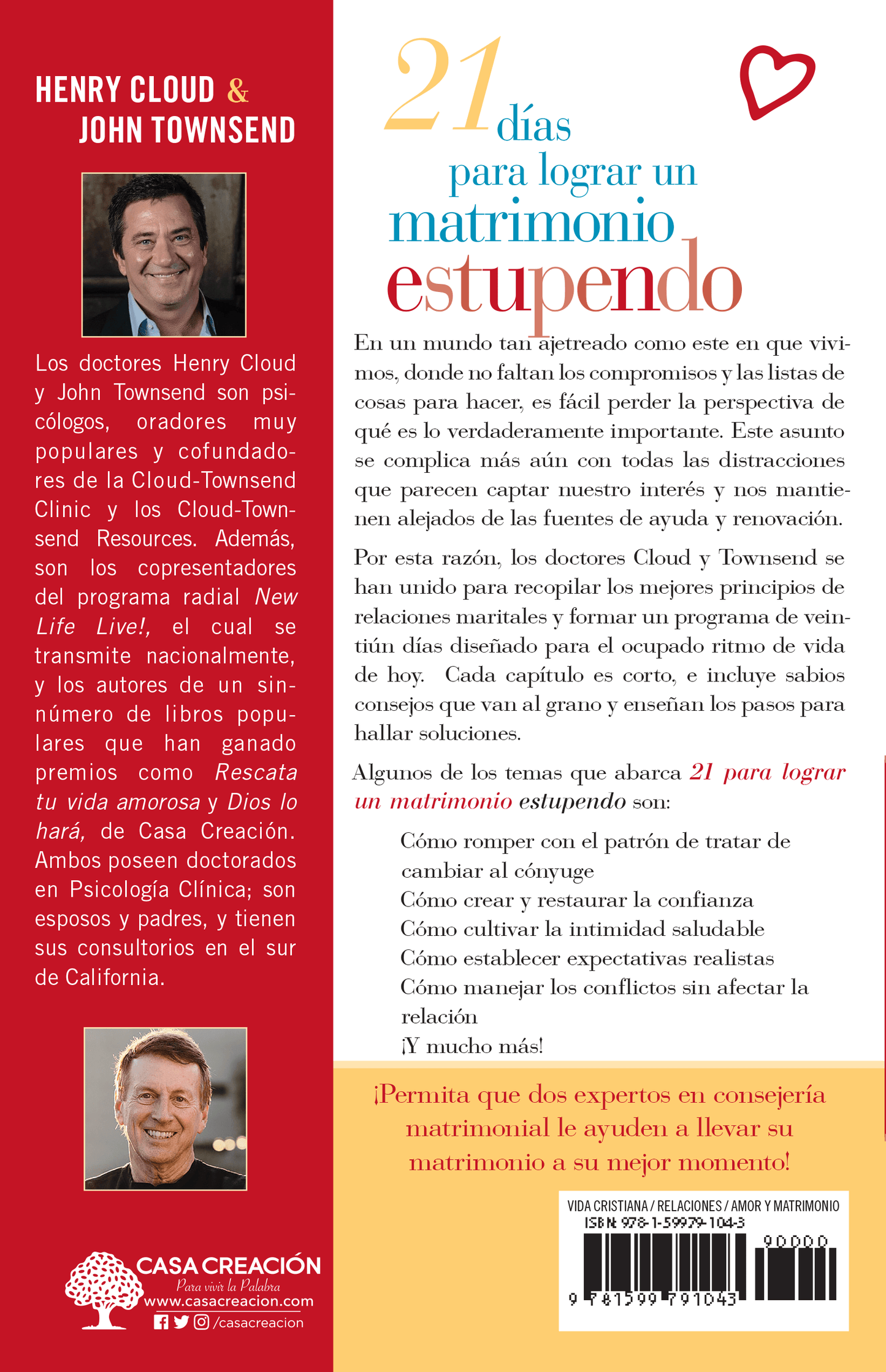 Libro 21 Días Para Lograr Un Matrimonio Estupendo - Henry Cloud
