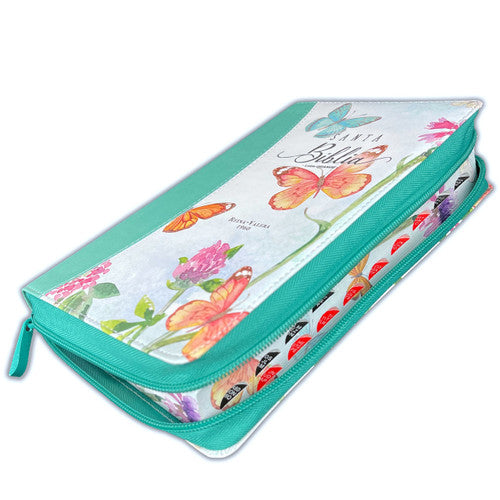 Biblia Con Cierre Letra Grande Rvr1960 Imit. Piel Floral-Mar