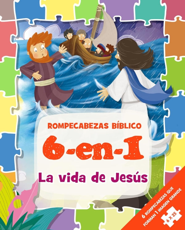 Libro Rompecabezas Bíblico 6 en 1: La Vida de Jesús