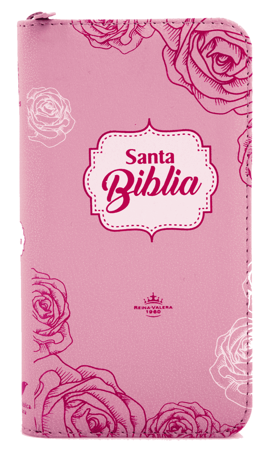 Biblia RVR 1960 - Rosas Rosa Canto Plateado con QR