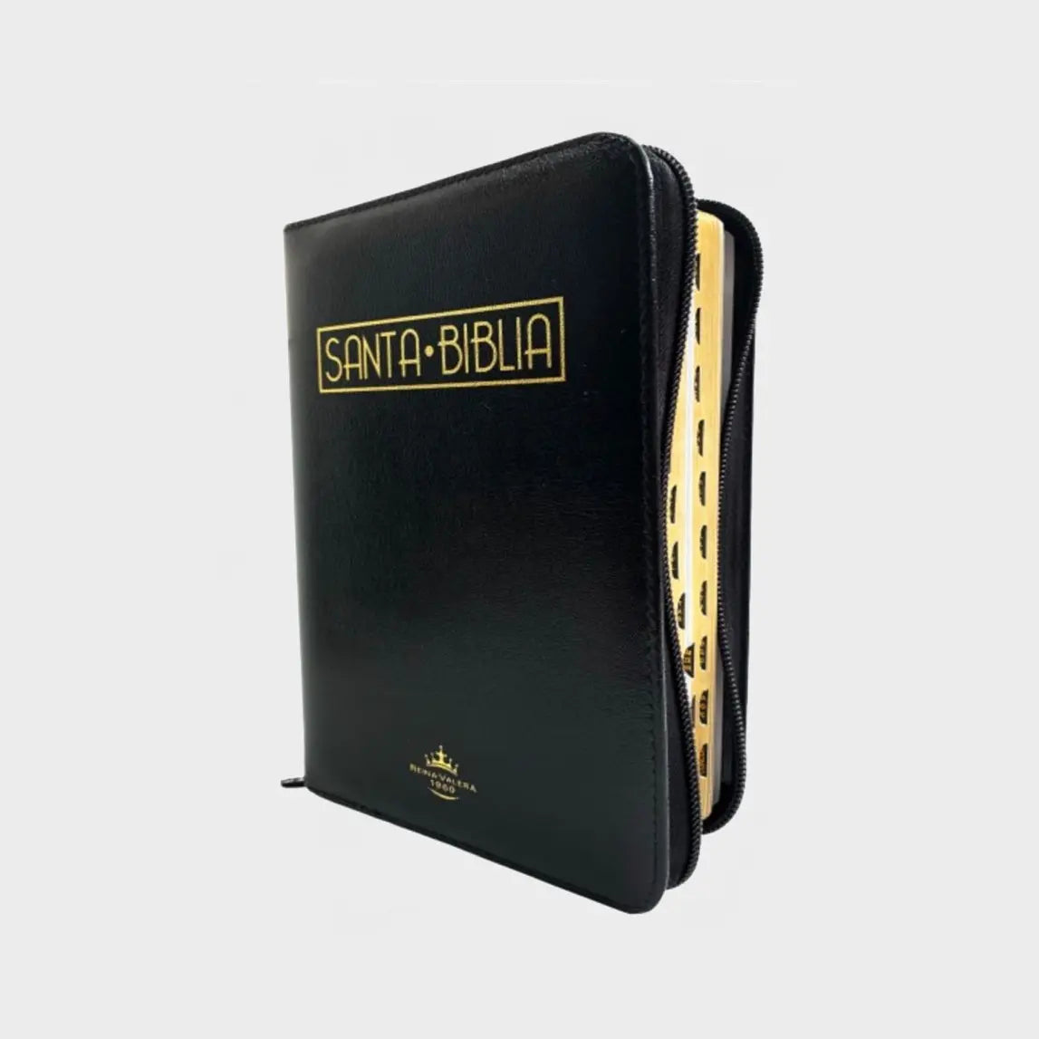 Biblia RVR 1960 - Negro Canto Dorado con QR